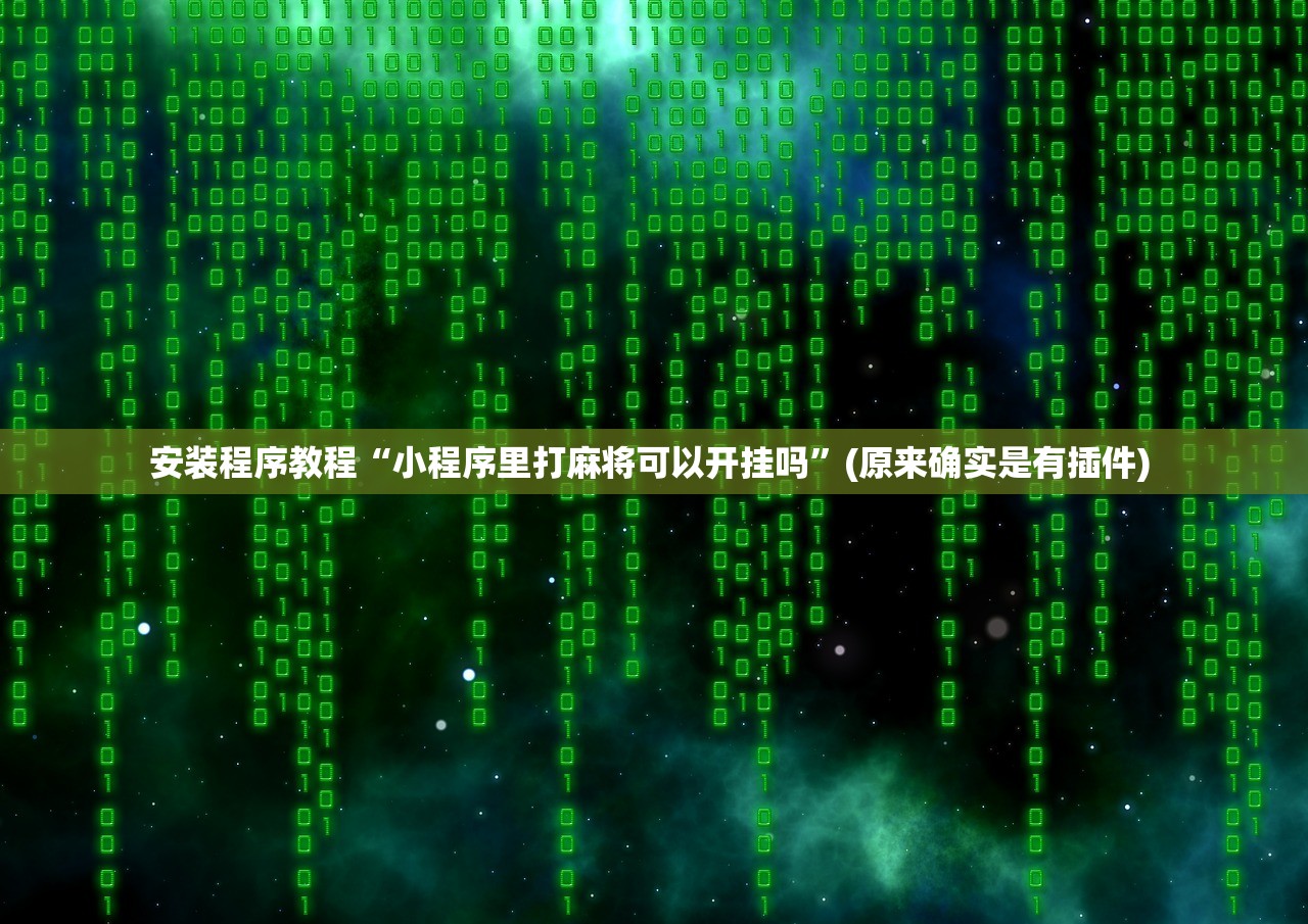 安装程序教程“小程序里打麻将可以开挂吗”(原来确实是有插件) 