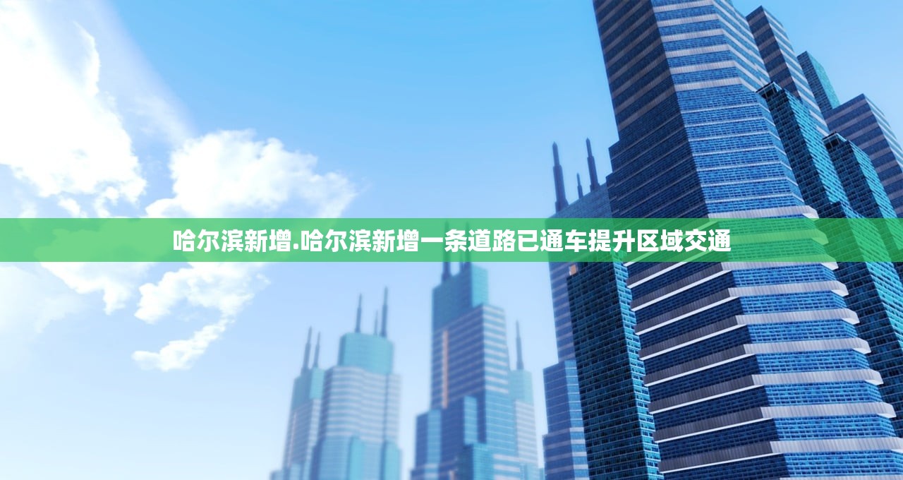 哈尔滨新增.哈尔滨新增一条道路已通车提升区域交通